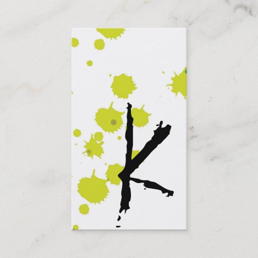Lime Green Ink Splot Make Up Artist Carte de visit (Devant)