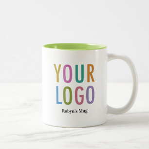 Lime Green Inner Coffee Mug Company Logo Nom 330ml