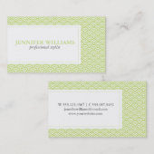 Lime Green Japans Seigaiha Pattern Visitekaartje (Voorkant / Achterkant)