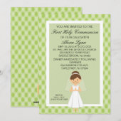 Lime Green Jolie invitation de la première communi (Devant / Derrière)