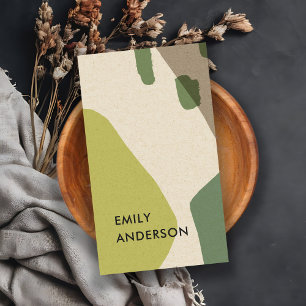 LIME GREEN KRAFT MODERN RUSTIC ABSTRACT ARTISTIC VISITEKAARTJE