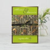 Lime Green - Lavish Camo Wedding Invitations Kaart (Staand voorkant)