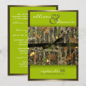 Lime Green - Lavish Camo Wedding Invitations Kaart (Voorkant / Achterkant)