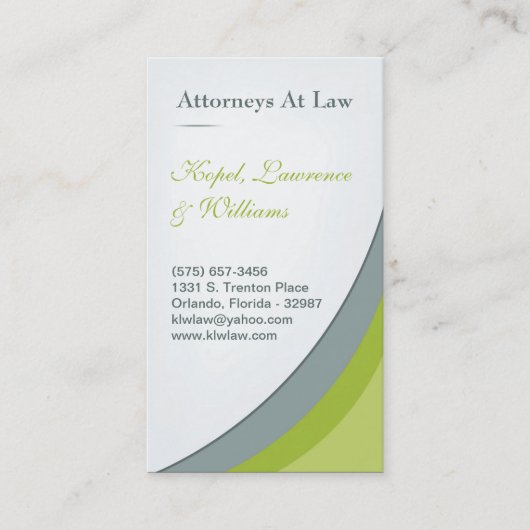 Lime Green Law Firme Carte de visite juridique (Devant)