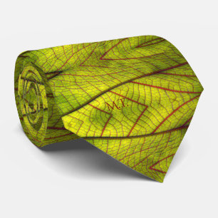 Lime Green Leaf Veins Pattern Natuur-geïnspireerd Stropdas