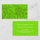 Lime Green Leather Imprimer Cartes de visite (Devant / Derrière)