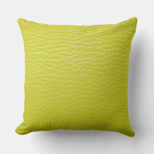 Lime Green Leather Look Imprimer Coussin