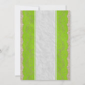 Lime Green Linen Burlap Wedding Invitation Kaart (Achterkant)