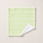 Lime Green Lines White Bad Handdoek (Wasdoekje)