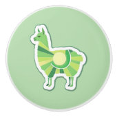 Lime Green Llama Door Pull Keramische Knop (Voorkant)