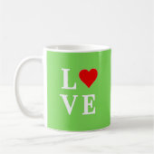 Lime Green LOVE Modern Stijlvol Koffiemok (Links)