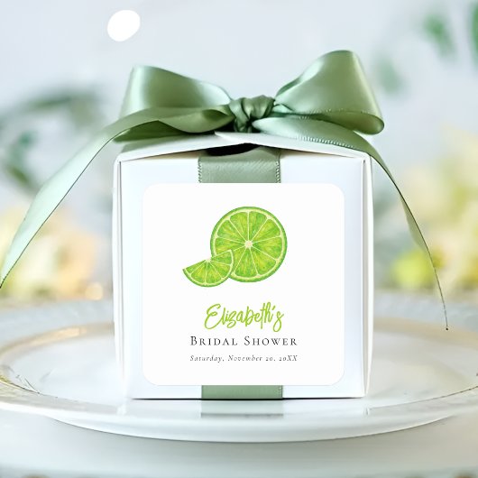 Lime Green Main Squeeze Bridal Shower Stickers