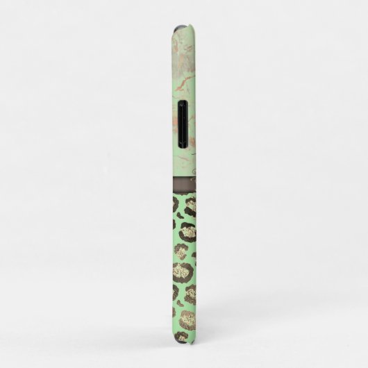 Lime Green Marble Glittery Leopard Case-Mate iPhone Case (Achterkant/rechts)