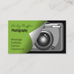 lime green Mod fotografen Visitekaartje