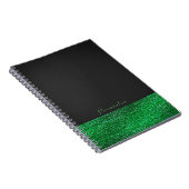 Lime Green Modern Glam Sequins Elegant Chic Custom Notitieboek (Rechterzijde)