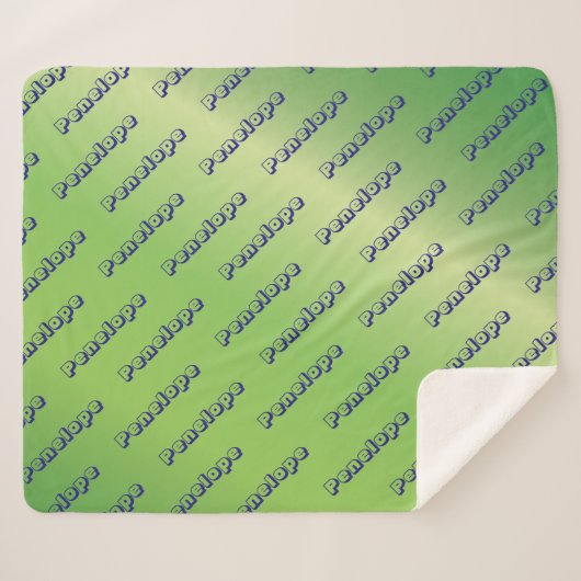 Lime Green Name Collage Custom Script-herhaling Sherpa Deken (Voorkant (horizontaal))