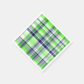 Lime Green, Navy Blue, White Preppy Madras Pset Servetten (Hoek)