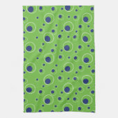 Lime Green Navy Cercles Bleus Points Serviette de  (Vertical)