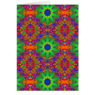 Lime Green Oranje en Paarse Stars Mandala