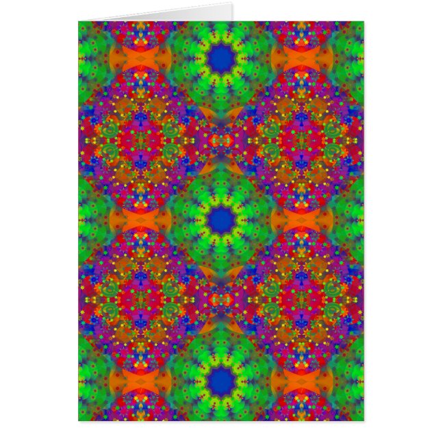 Lime Green Oranje en Paarse Stars Mandala (Voorkant)