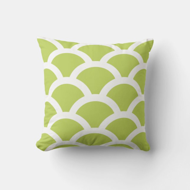 Lime Green Outdoor Coussins - Modern Motif (Recto)