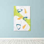 Lime Green Painting Mid Century Modern Abstract Canvas Afdruk (Insitu (Houten vloer))