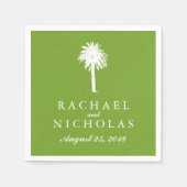 Lime Green Palm Tree Tropics | Bruiloft Servetten (Voorkant)