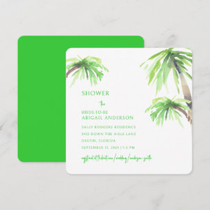 Lime Green Palm Tree Vrijgezellenfeest Square Kaart