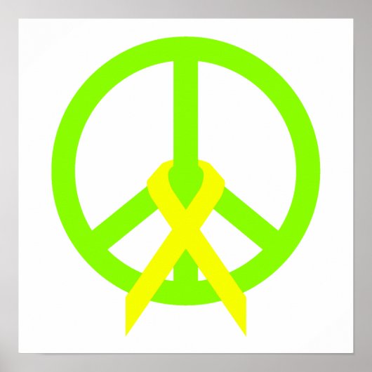 Lime Green Peace & Ribbon Poster (Voorkant)