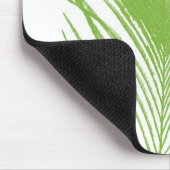 Lime Green Peacock Feather Mousepad Muismat (Hoek)