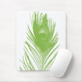 Lime Green Peacock Feather Mousepad Muismat (Met muis)