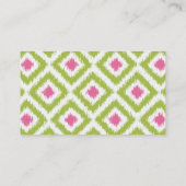 Lime Green Pink Diamonds Ikat Pattern Contactkaartje (Achterkant)