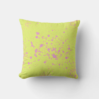 Lime Green & Pink Splatter Art Sierkussen