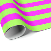Lime Green Pink Stripe Pattern Modern Cadeaupapier (Rol Hoek)
