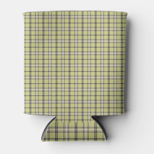 Lime Green Plaid Classic Pattern Retro Blikjeskoeler (Voorkant)