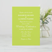 Lime Green Plain Simple Wedding Invitation Kaart (Staand voorkant)
