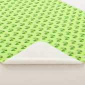 Lime Green Polka Dot Fractal Sherpa Deken (3/4)