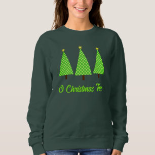 Lime Green Polka Dot Moderne Arbre de Noël Sweat