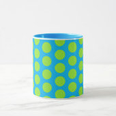 Lime Green Polka Dot op Aqua Mok Cup (Midden)