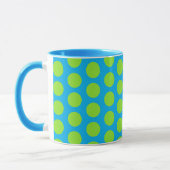 Lime Green Polka Dot sur Aqua Mug Cup (Gauche)