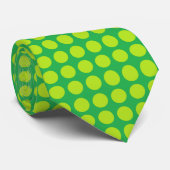 Lime Green Polka Dots Green Stropdas (Opgerold)