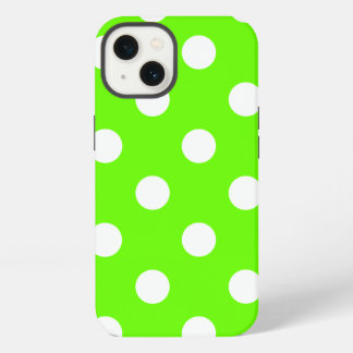 Lime green polka dots iPhone 13 hoesje
