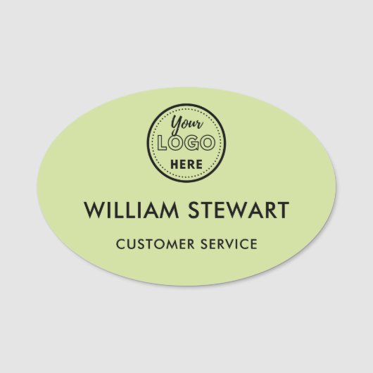 Lime Green Professioneel Logo Ovaal Medewerker Per Naamplaatje (Voorkant)