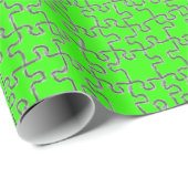 Lime Green Puzzle Wrapping Paper Cadeaupapier (Rol Hoek)