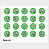 Lime Green QR Code Sticker Round Custom Business (Vel)