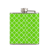 Lime Green Quarterfoil Monogram Whiskey Flask Heupfles (Achterkant)