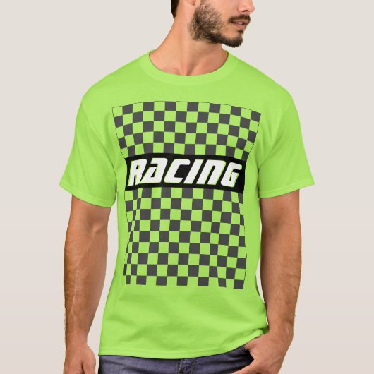 Lime Green Racing T-shirt (Voorkant)