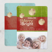 Lime Green Red Merry et Bright Family Carte photo (Devant / Derrière)