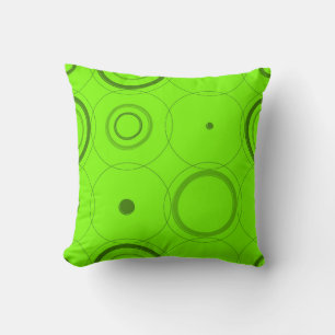 Lime, Green Retro Pop Carrés Abstrait Art Coussin