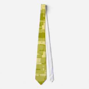 Lime Green Retro schilderende Abstracte kunst Stropdas